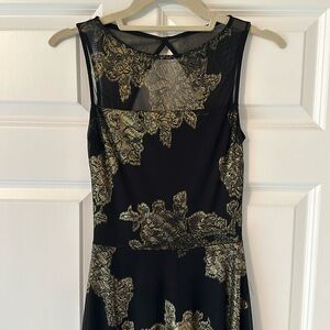 Design Lab Black and Gold Mesh Dress